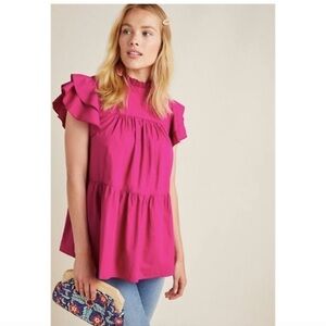 Anthropologie Maeve Ophelia Visit Babydoll Tunic Top Medium